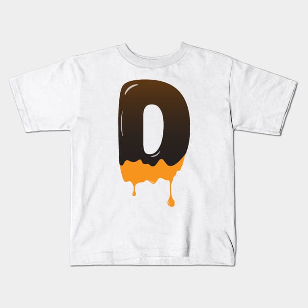 Chocolate Alphabet Letter D Kids T-Shirt by Kangina